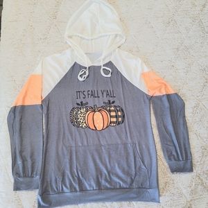 NWOT Long sleeve Hooded shirt. SIZE M